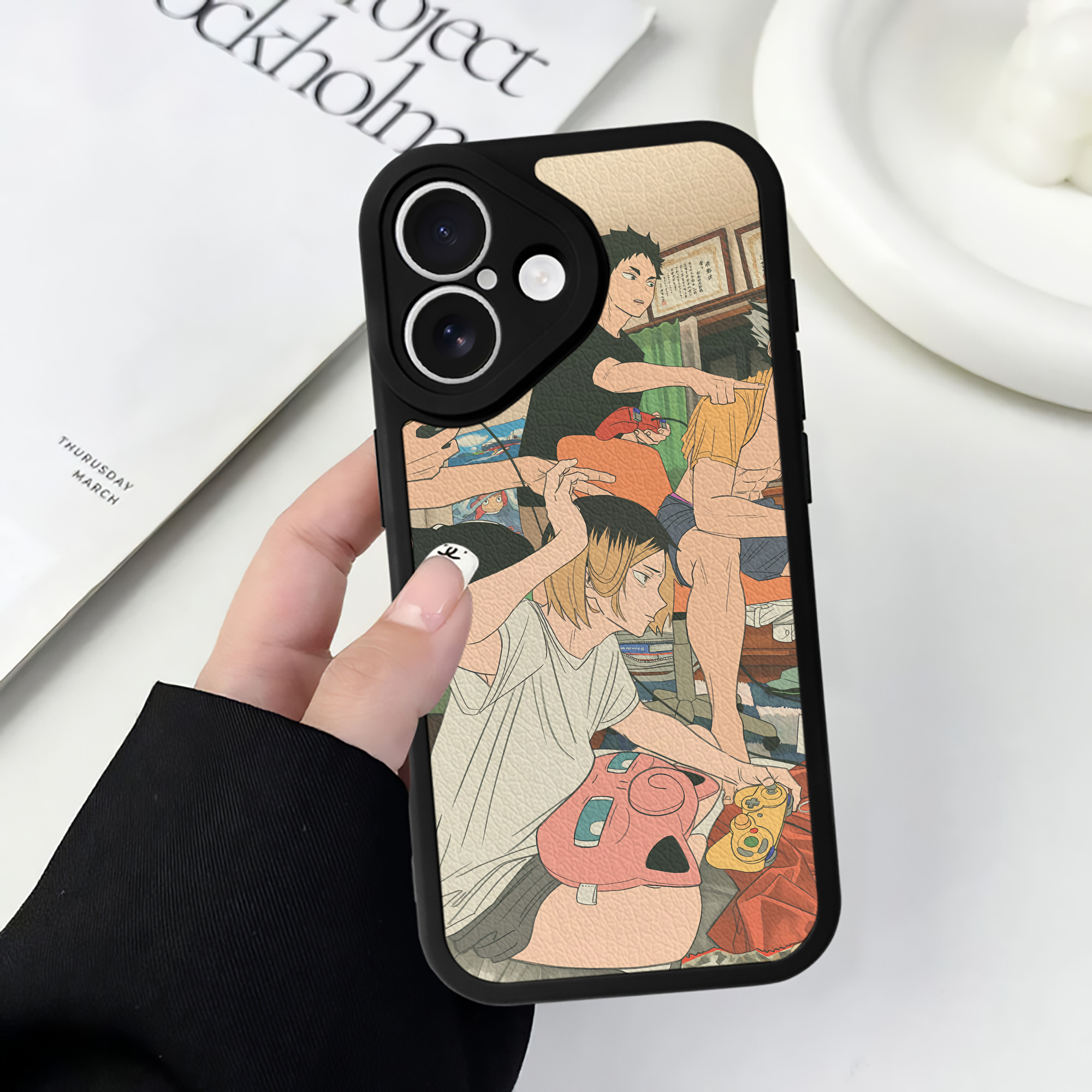 （画像用） ハイキュー!! Haikyu!! 【iPhone 16シリーズ対応】シリコンスマホケース（レザー調） 材質：シリコン